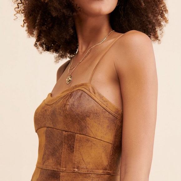 Free People Veronica Faux Suede Mini Dress 10 - Picture 3 of 4